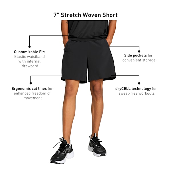 Stretch Woven Men's 7" Training Shorts, PUMA Black, extralarge-IND